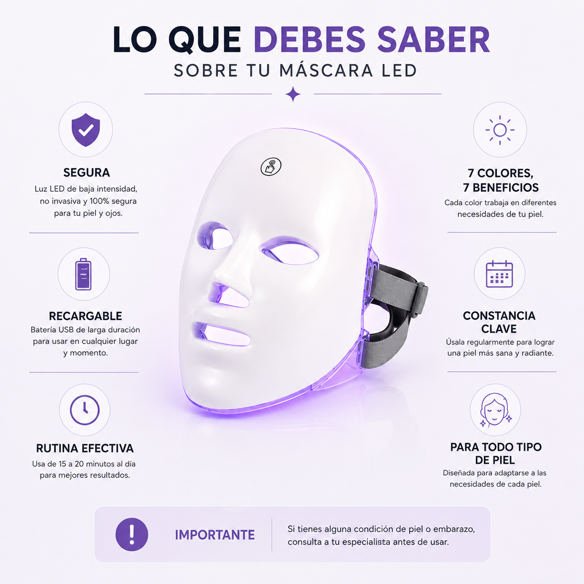 Mascarilla Facial Led